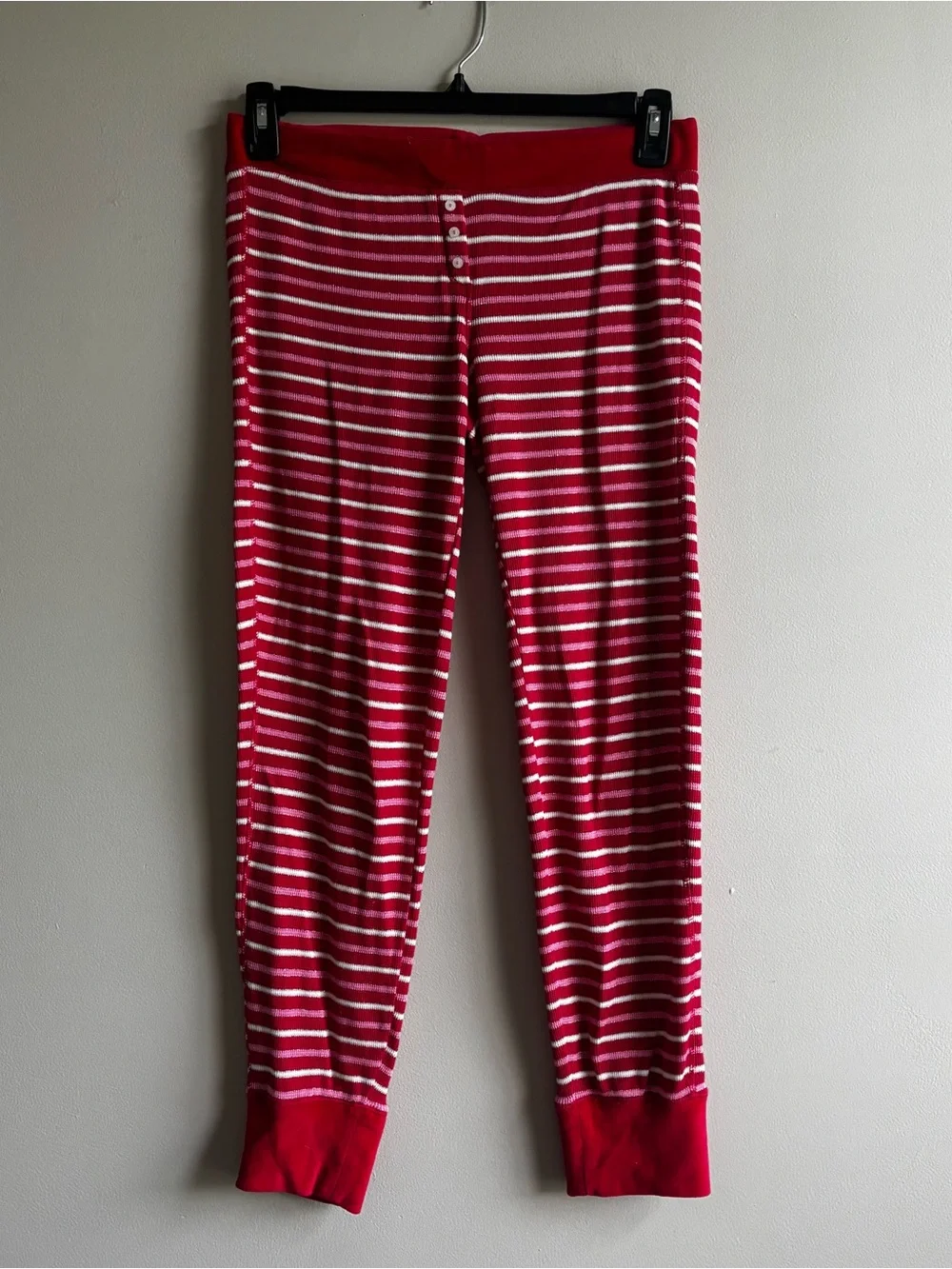 Victoria's Secret Red, Pink, and White Striped Long-Sleeve Pajama Set - Picture 6 of 9